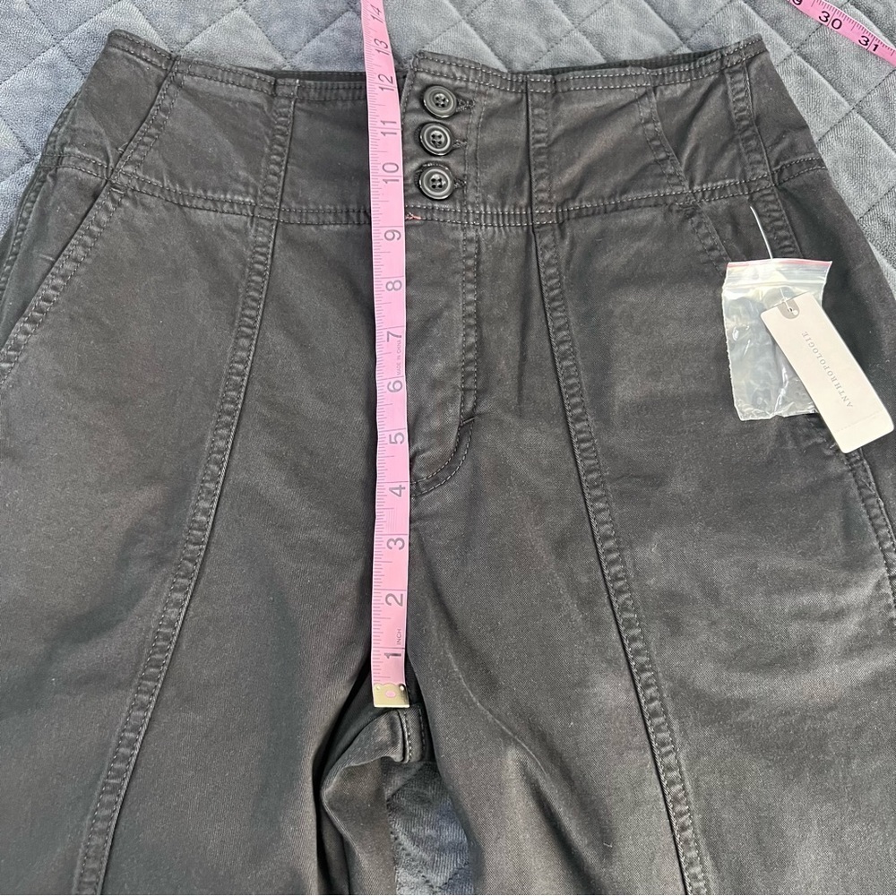 Anthropologie Pilcro Wide Leg Flared Pant Women’s Size 27 Black High Rise CL - Picture 6 of 12